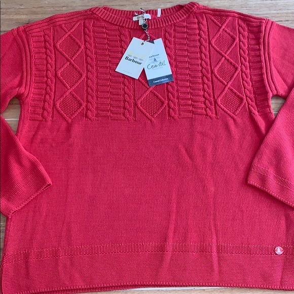 Barbour Weymouth Knit Red Sweater Size US 12 - Picture 5 of 16